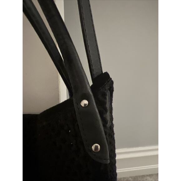 Rag & Bone Summer Passenger Tote Netted Leather Black - 13.5" x 13" - Picture 6 of 9